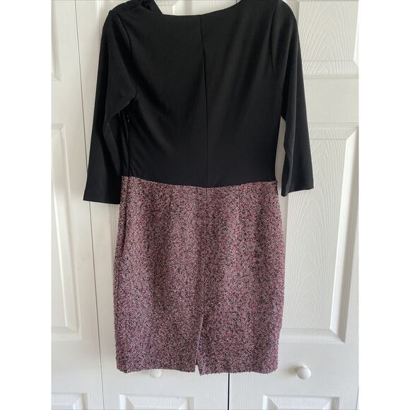Talbots Womens 6P Contrast Tweed Drape Neck Dress Career Office Mature Corp - Picture 5 of 6